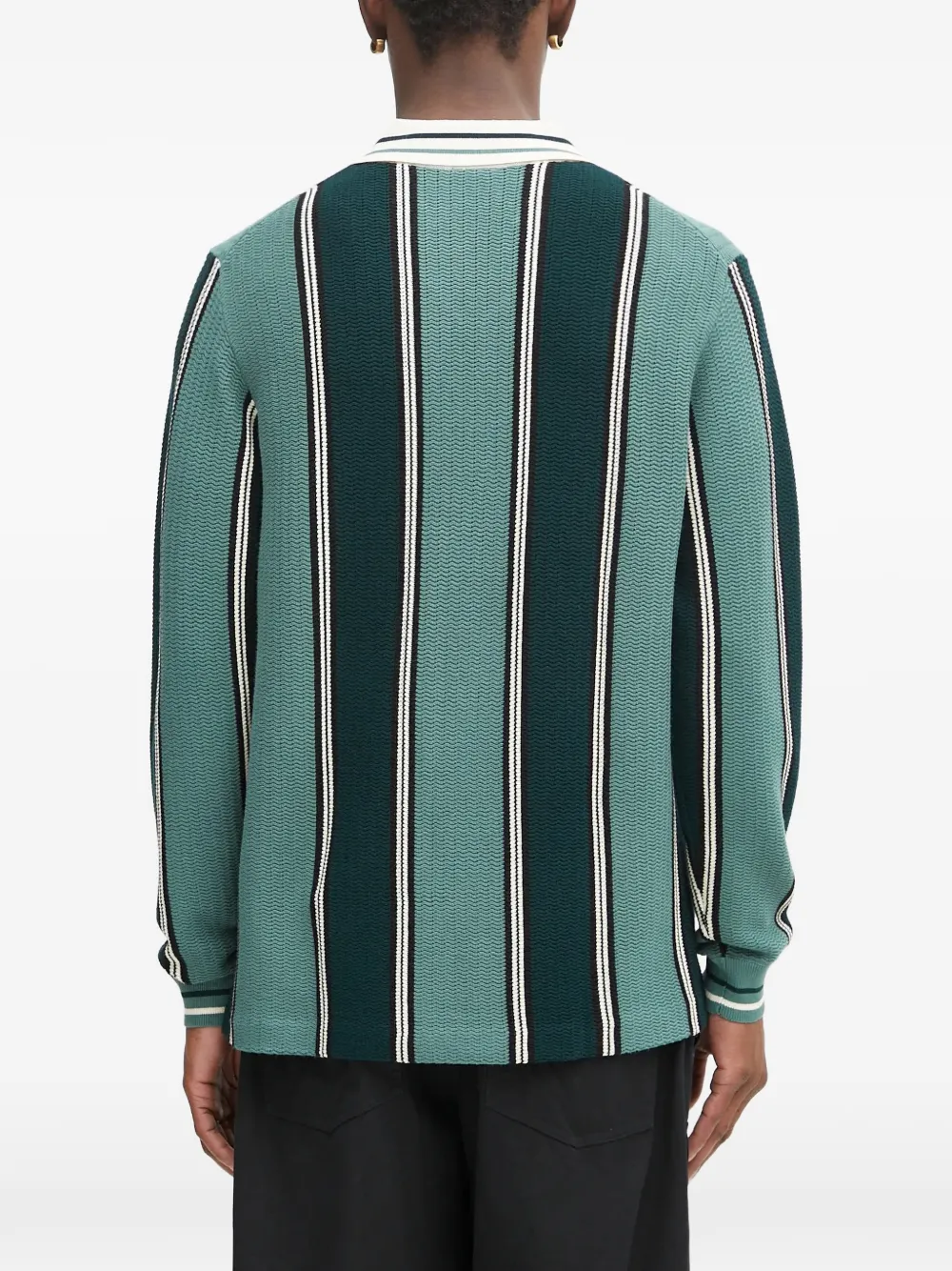 Filling Pieces Football jersey gestreepte sweater Groen