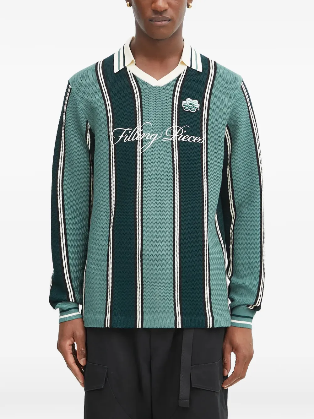 Filling Pieces Football jersey striped sweatshirt - Verde