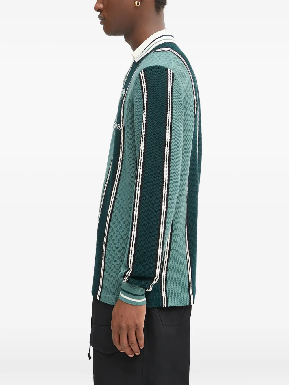 Filling Pieces Football jersey gestreepte sweater Groen
