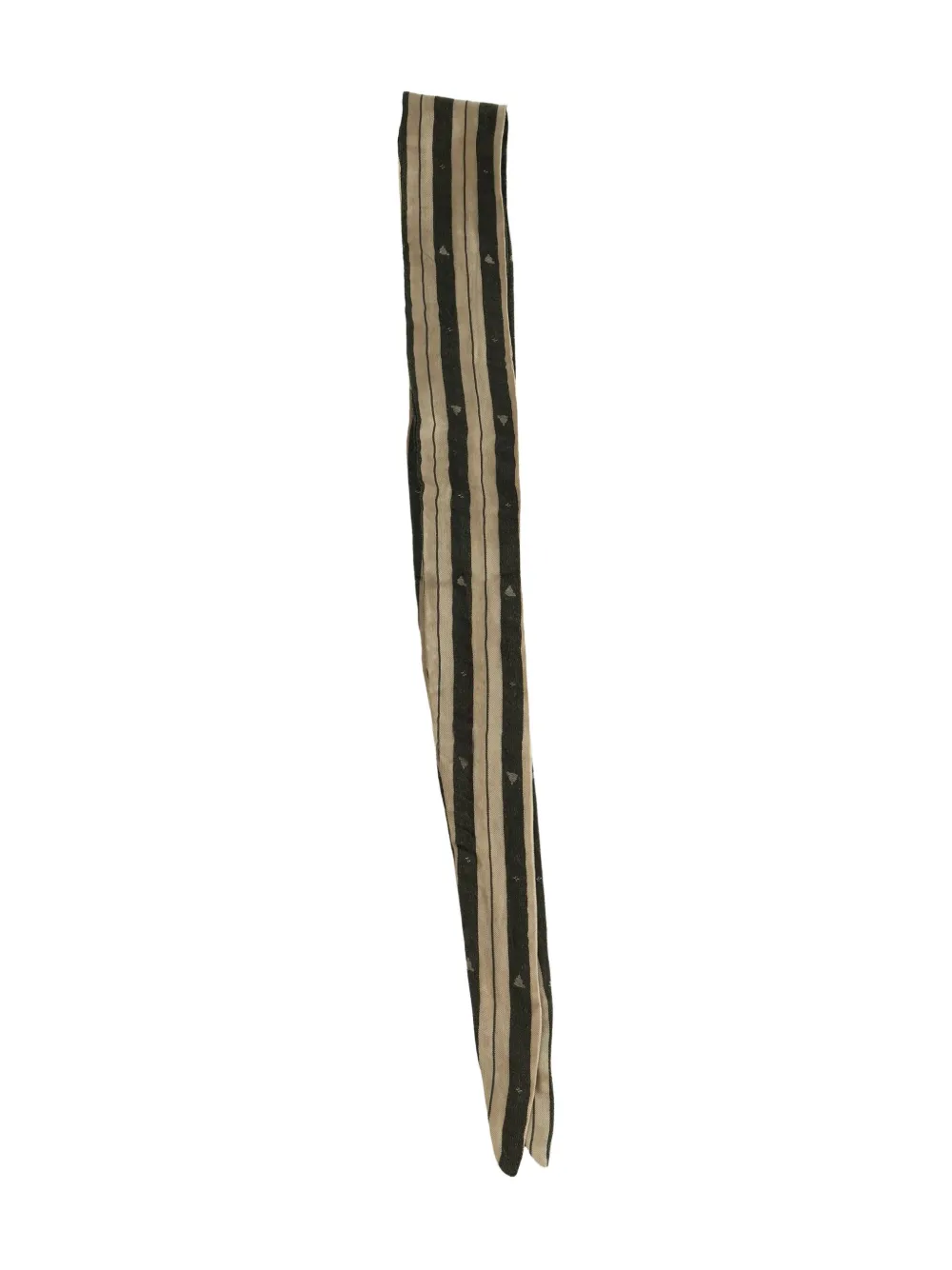 Ziggy Chen striped-pattern scarf - Zwart