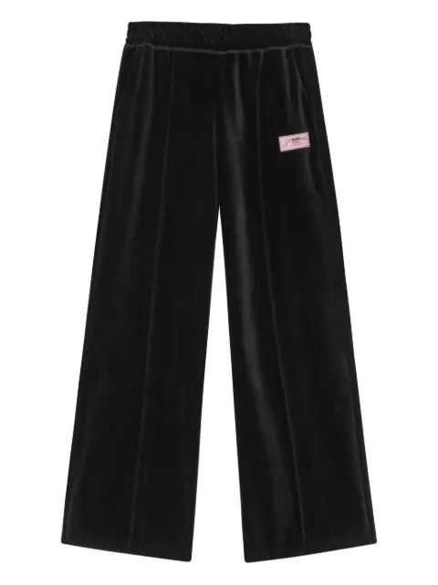 GANNI velour panelled straight trousers