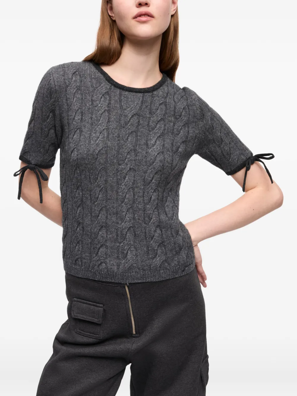 GANNI Zopfmuster-Pullover mit Bindedetail | T-Shirts | Image 2