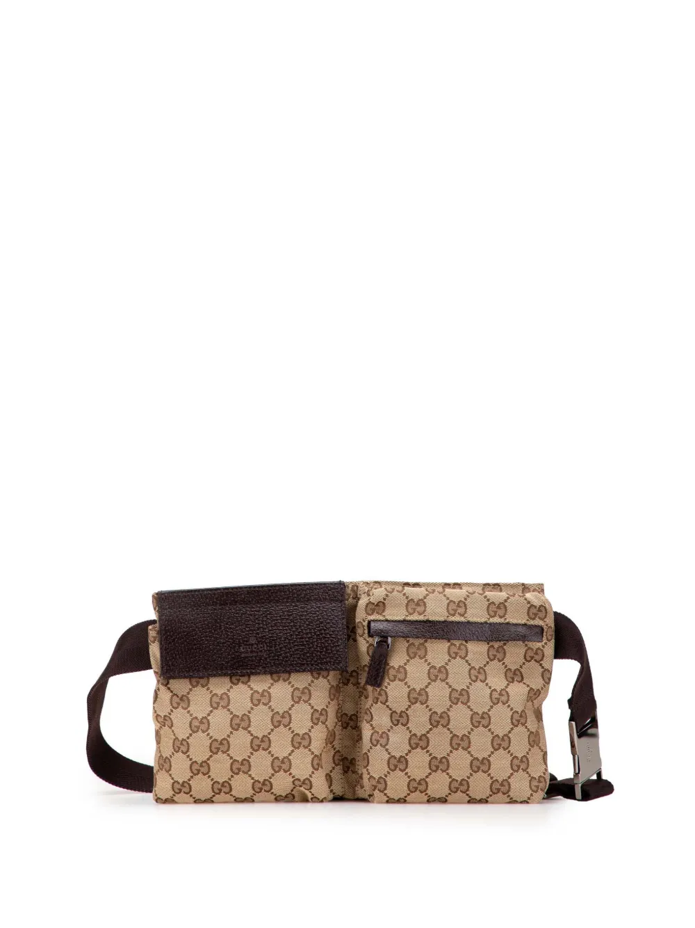 Gucci Pre-Owned 2000-2015 GG Canvas Double Pocket belt bag | Brown | Image 1