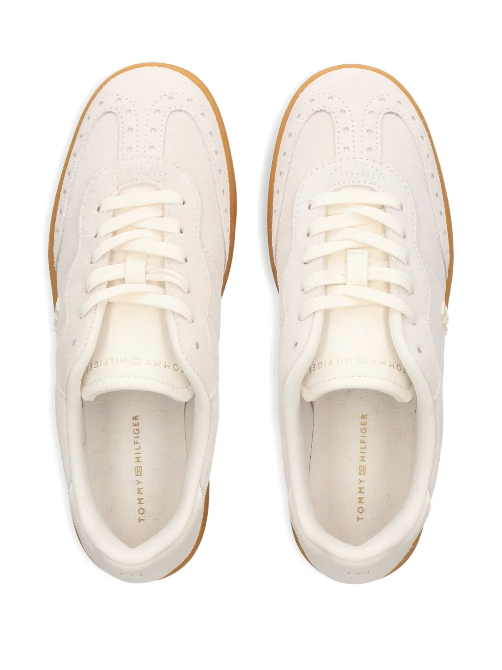 Tommy Hilfiger Heritage perforated suede sneakers Neutrals