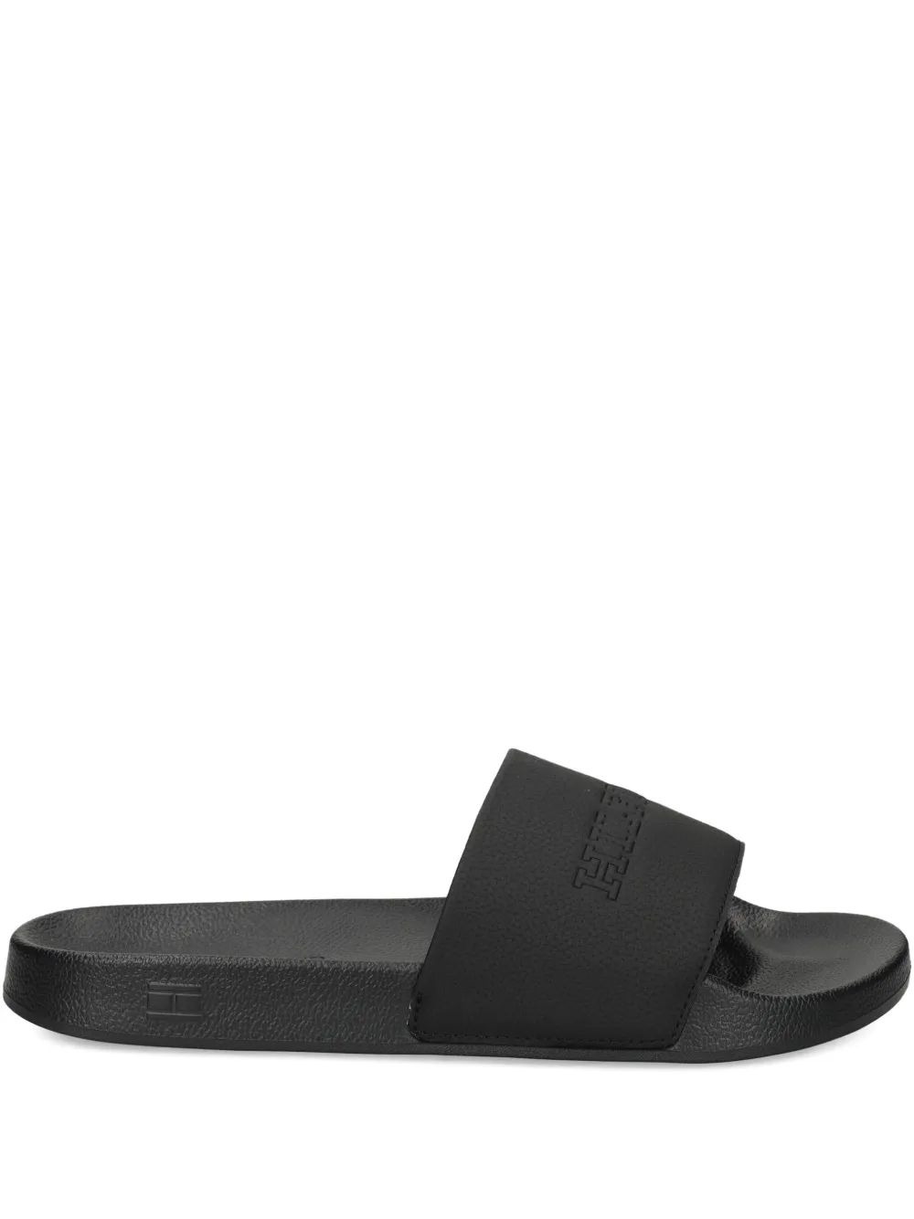 Tommy Hilfiger logo-embossed slides Black