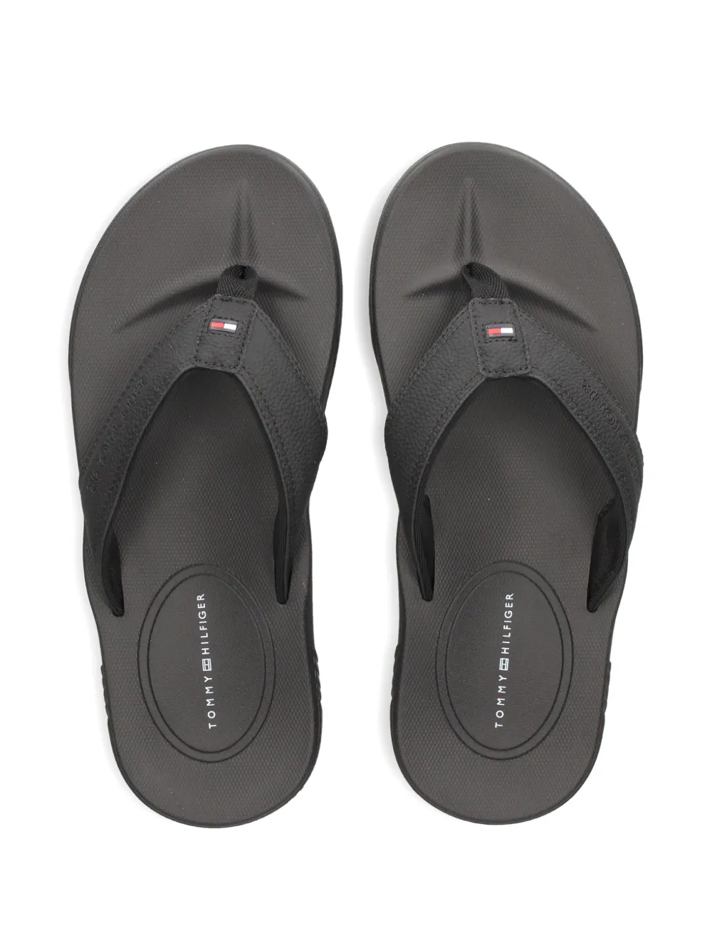 Tommy Hilfiger textured-strap flip-flops Black