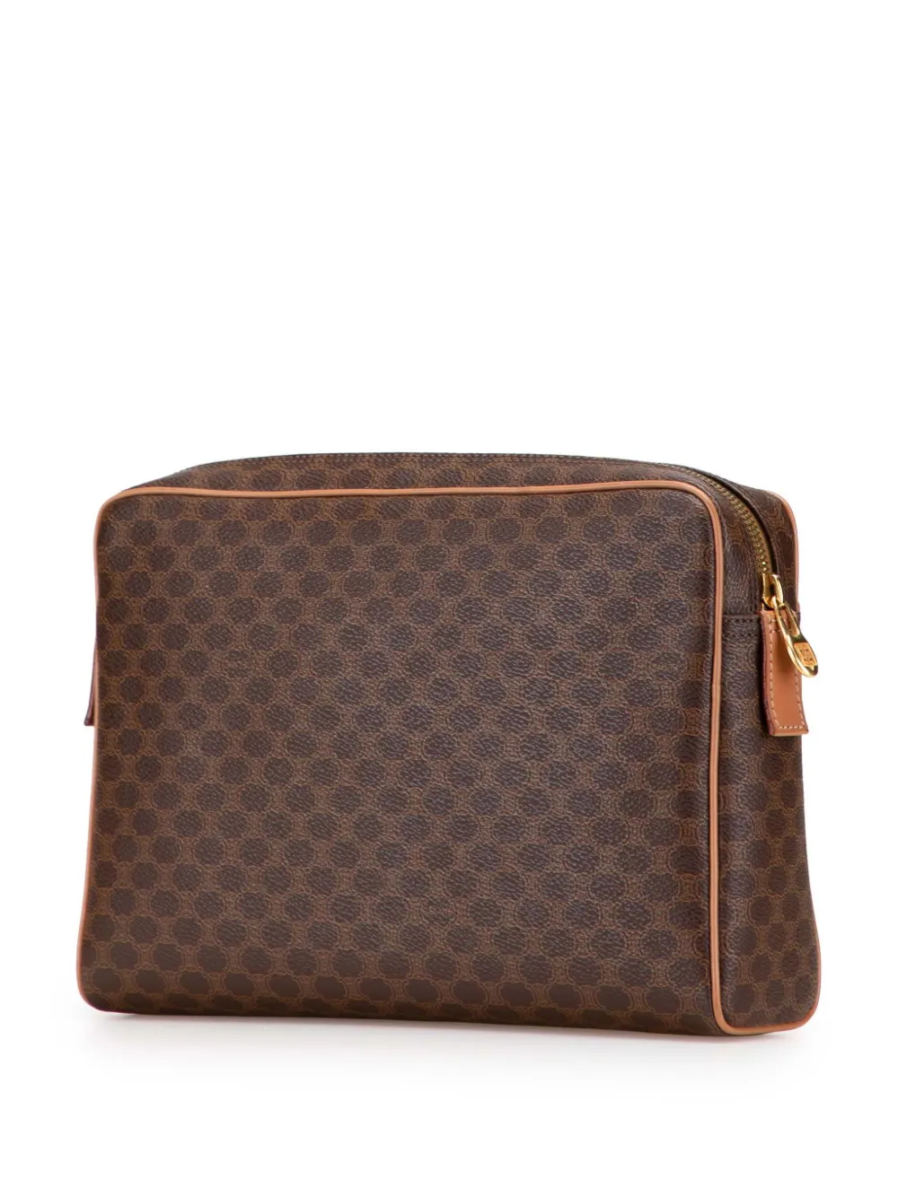 Pre-owned Celine 2012 Macadam Coated Canvas Clutch Bag In Brown
