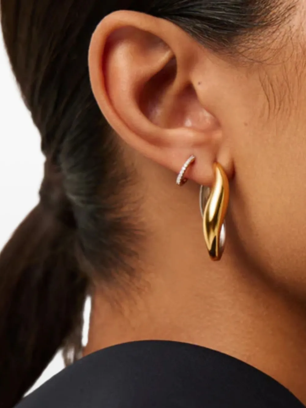Missoma two-tone design hoop earrings - Oro