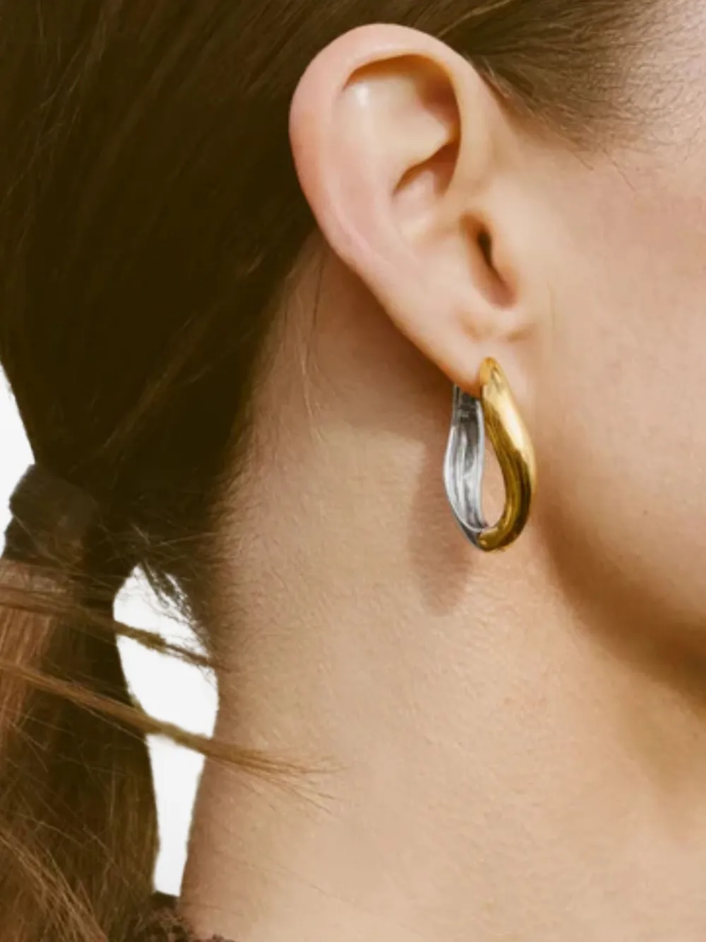Missoma two-tone design hoop earrings - Goud