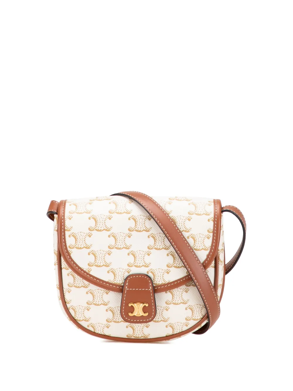 Celine Pre-Owned 2002 Mini Triomphe Coated Canvas Besace crossbody bag | Brown | Image 1