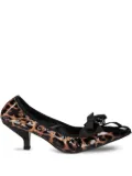 Ras 50mm leopard-print bow pumps - Brown