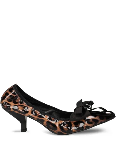 Ras 50mm leopard-print bow pumps