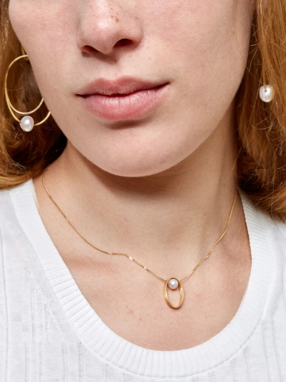 Lia Di Gregorio 18K yellow gold Ellisse pearl necklace | Image 2