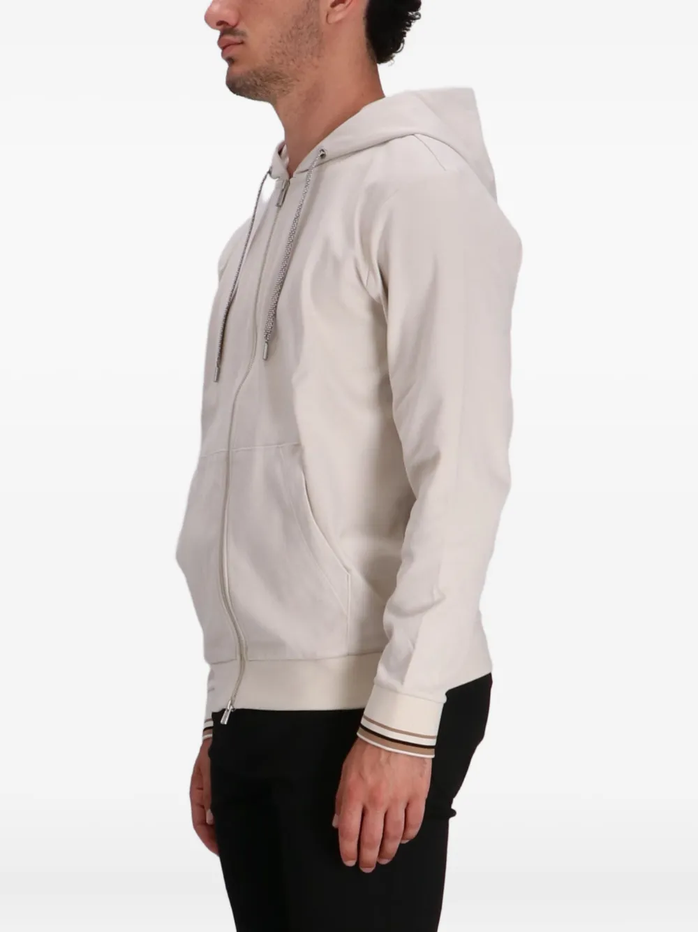 BOSS Hoodie met rits Beige