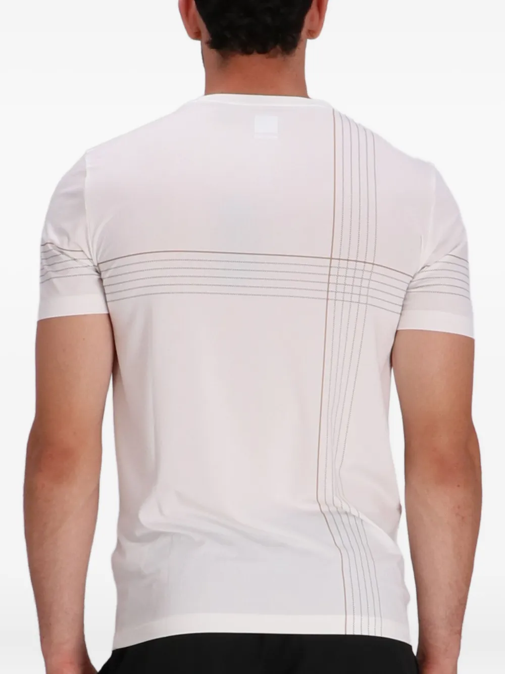 BOSS T-shirt met gestreept detail Wit