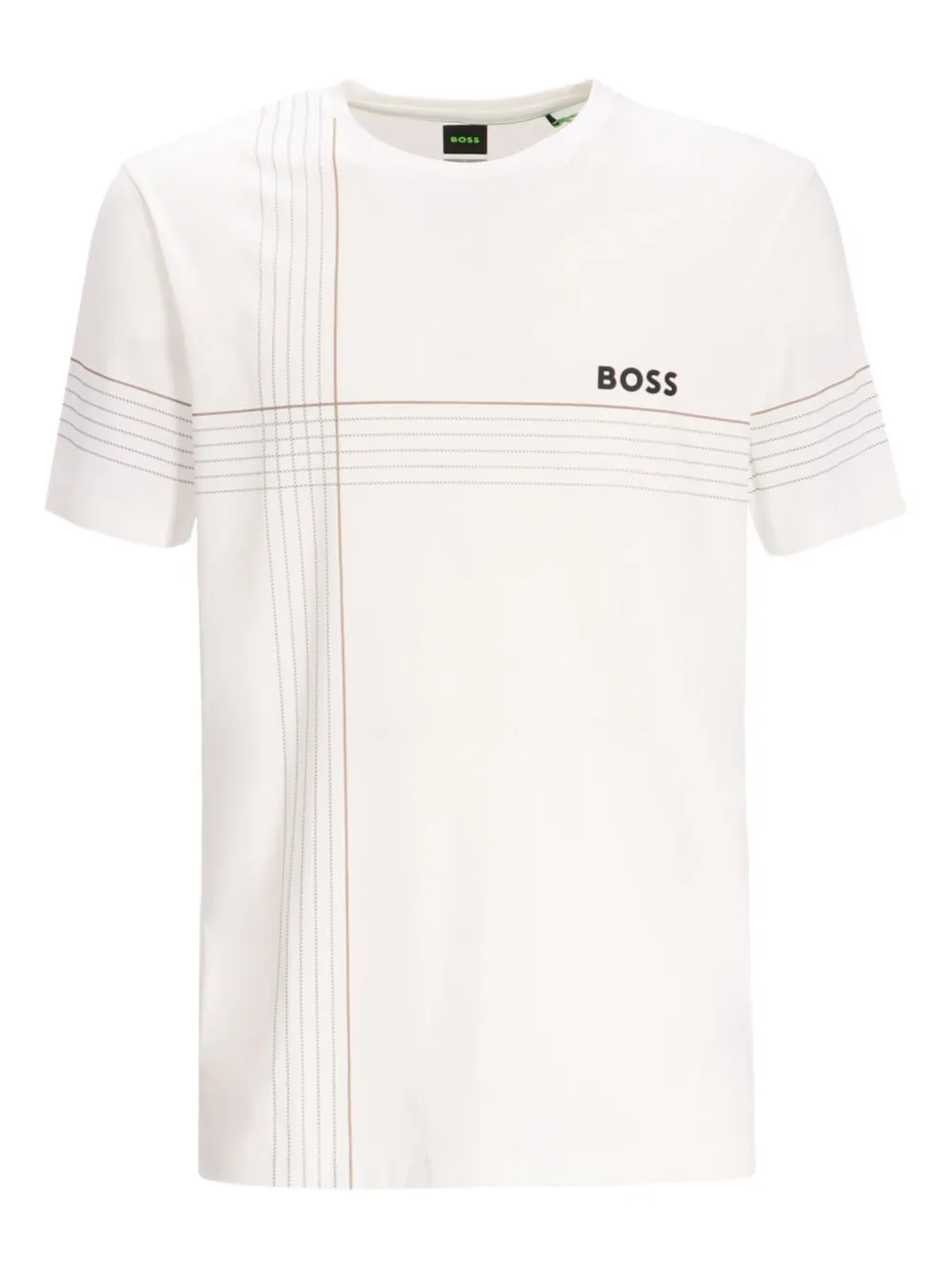 BOSS T-Shirt mit Streifendetail - Weiß