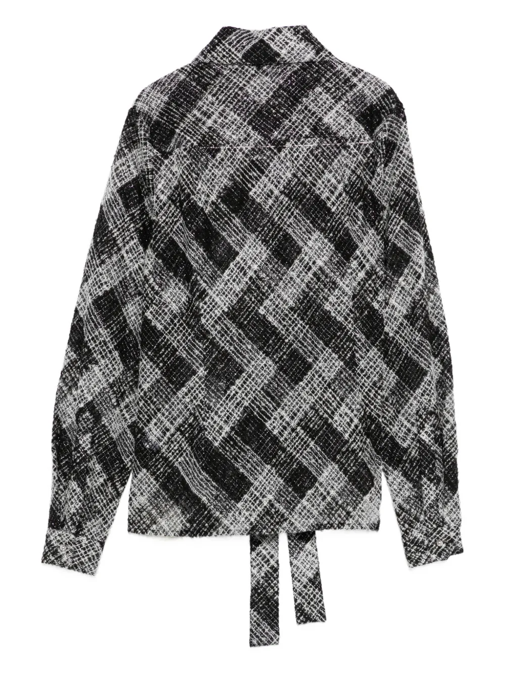 Elie Saab Blouse met gestrikt bandje en patroon - Zwart