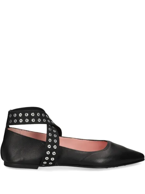Pretty Ballerinas Kendall eyeleted cross-strap ballet flats