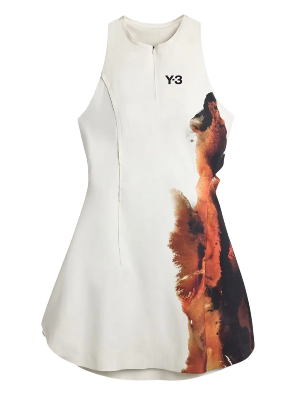 Y-3 abstract-print mini dress | Neutrals | Image 1