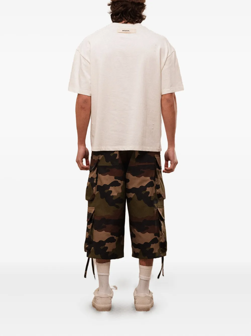 ROUGH. T-shirt met logoprint Wit