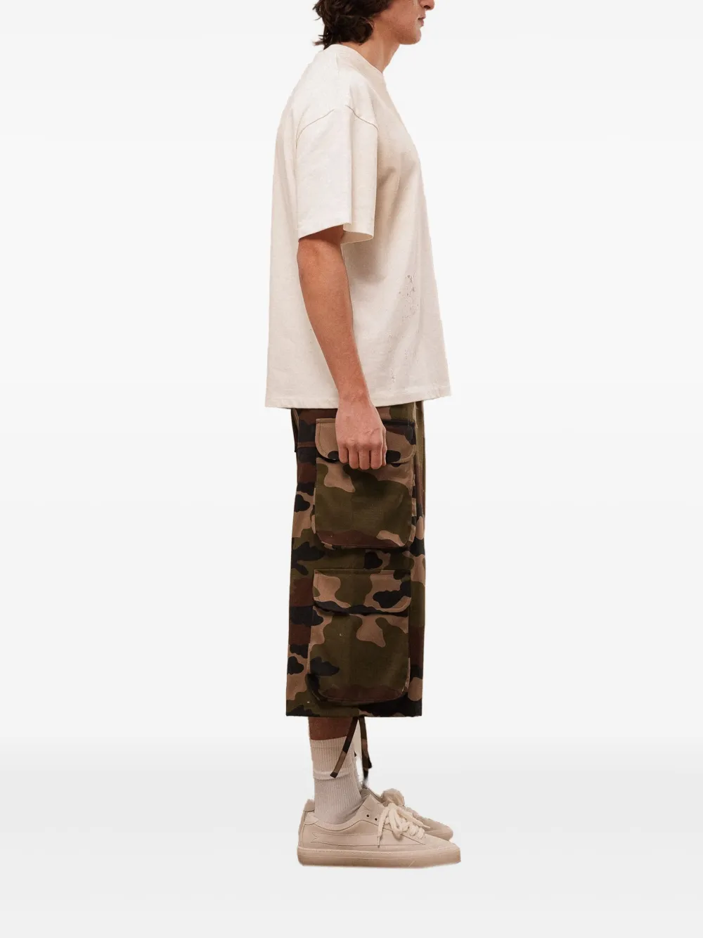 ROUGH. T-shirt met logoprint Wit