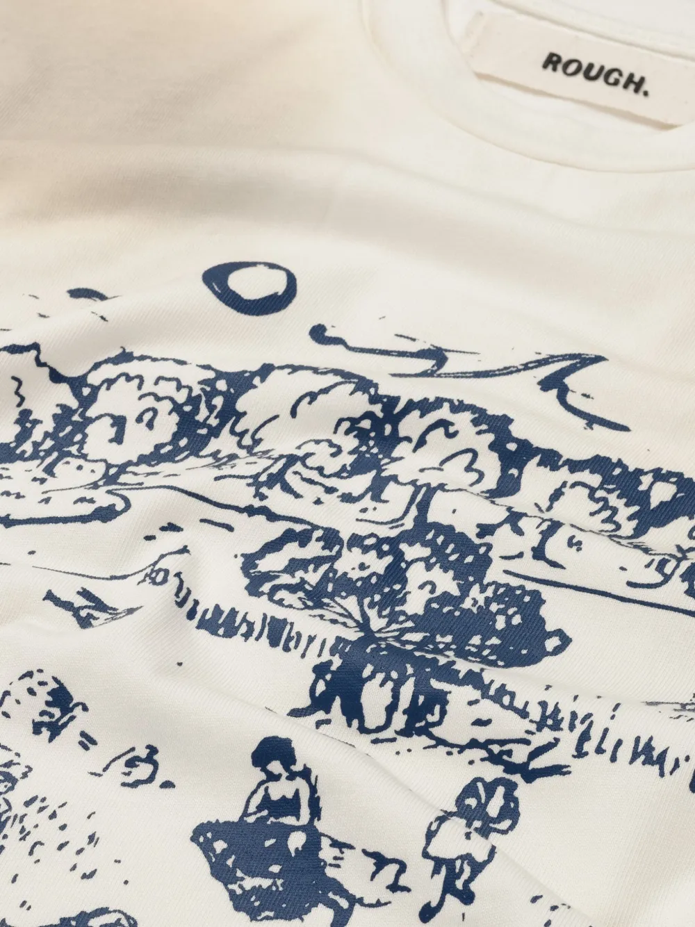 ROUGH. T-shirt met print Wit