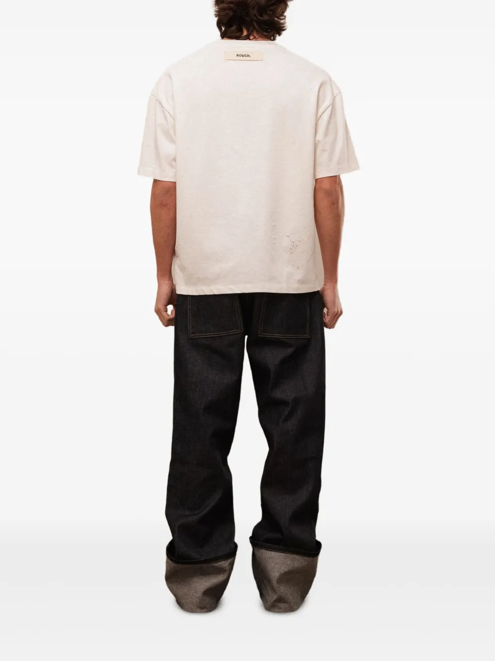 ROUGH. T-shirt met print Wit