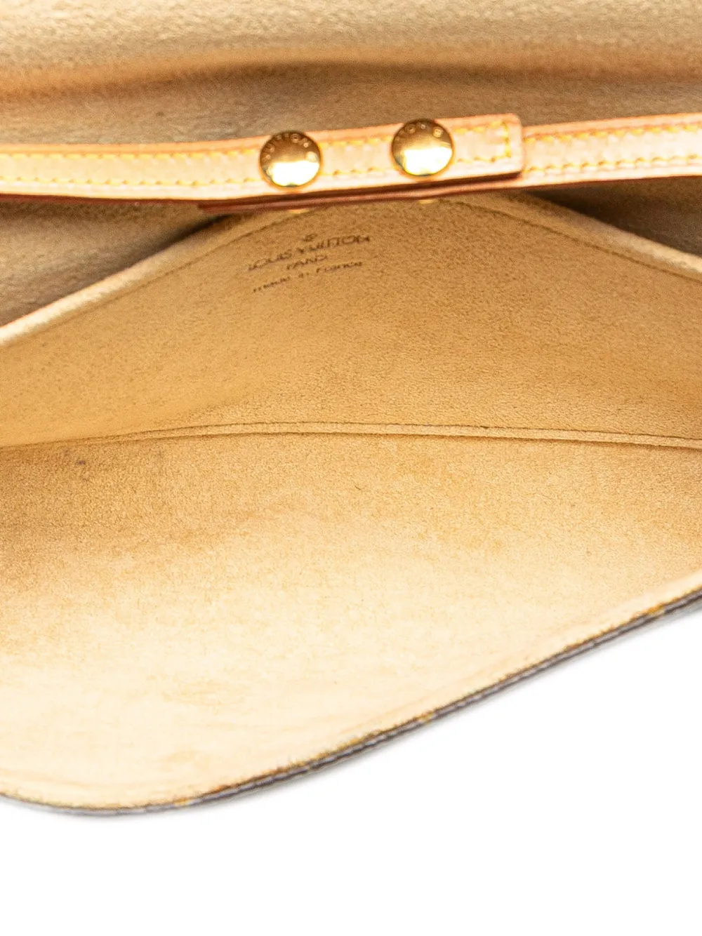 Pre-owned Louis Vuitton 2002 Monogram Pochette Twin Gm Crossbody Bag In Brown