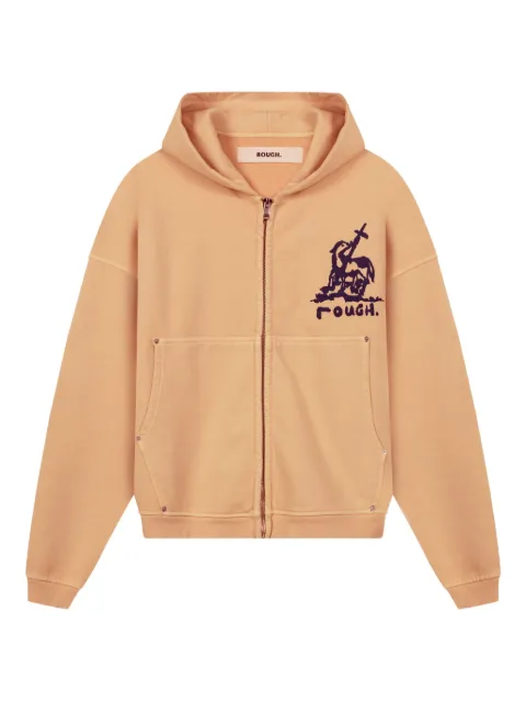 ROUGH. graphic-print zip-up hoodie