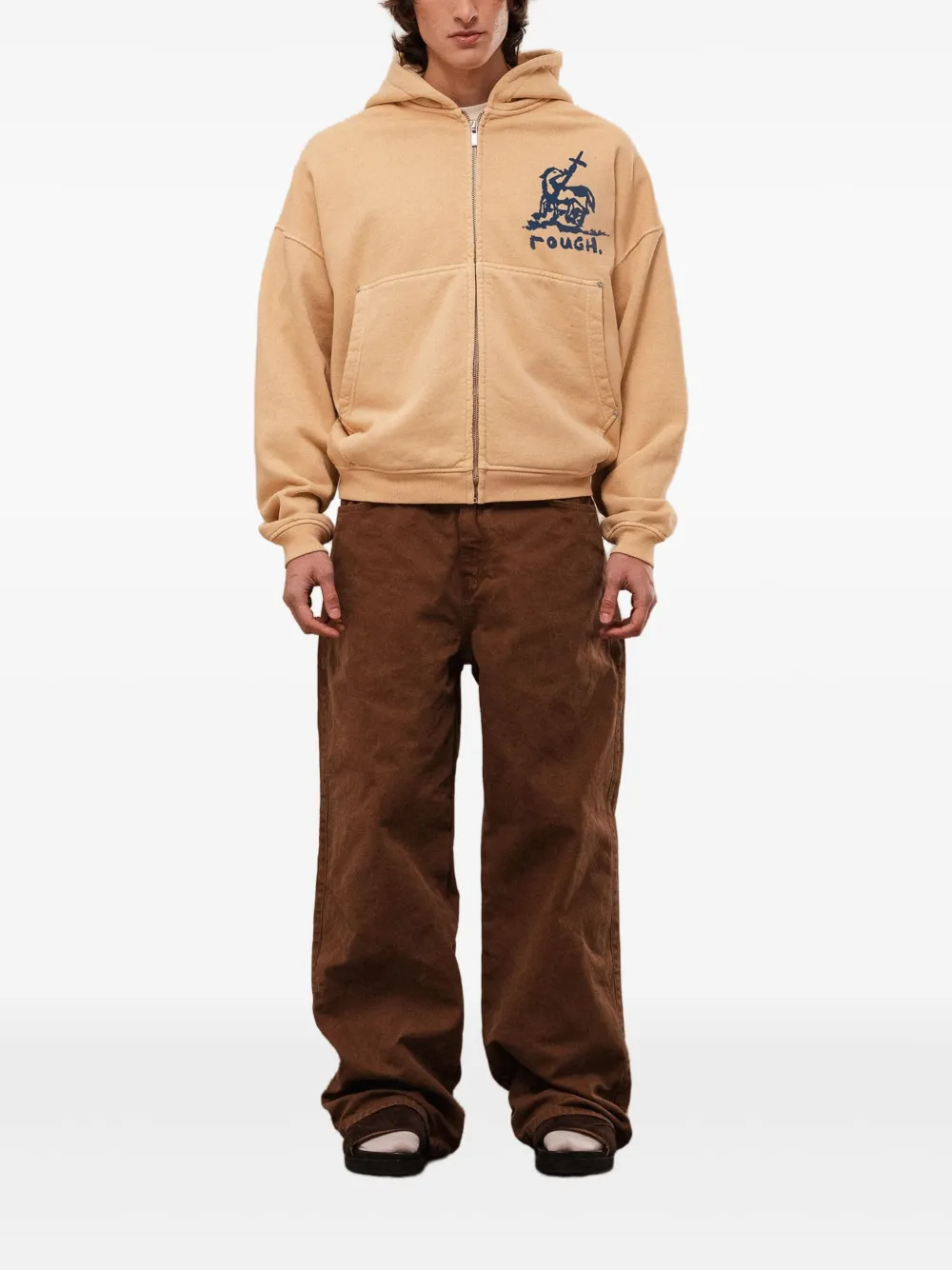 ROUGH. graphic-print zip-up hoodie | Hoodies | Image 2