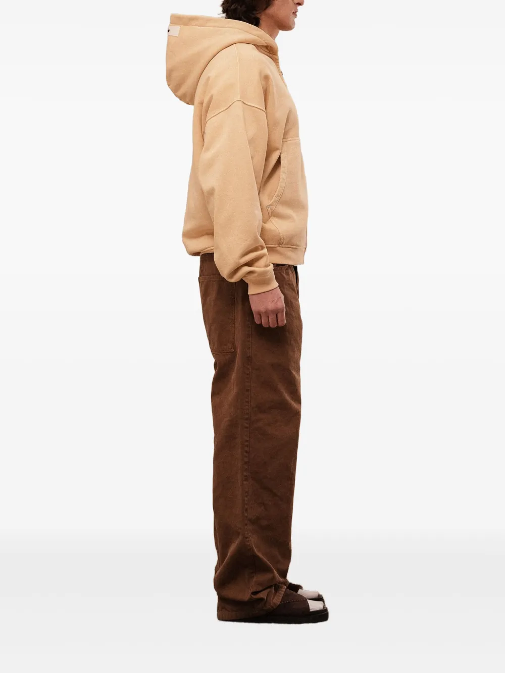 Rough Graphic-print Zip-up Hoodie In Yellow