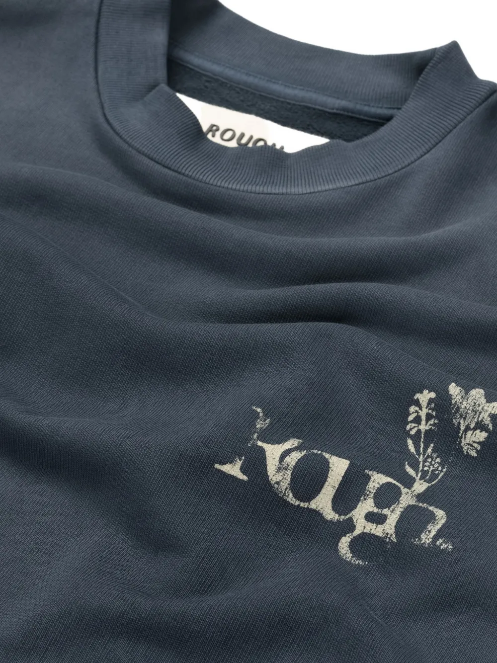 ROUGH. Sweater met bloemenprint en ronde hals Blauw