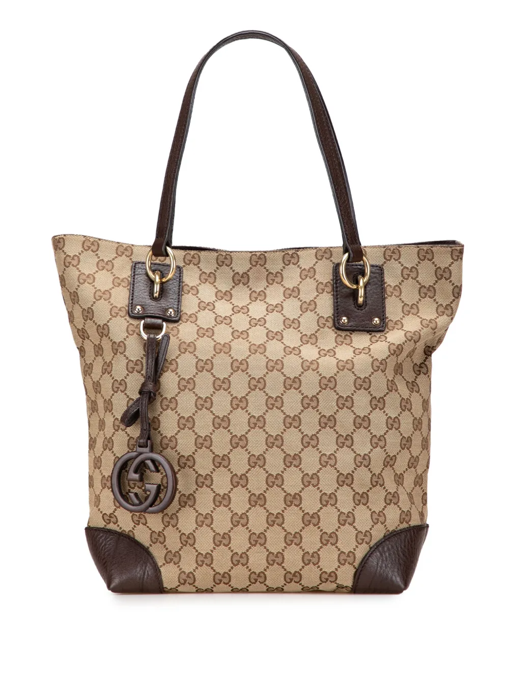 Gucci Pre-Owned 2000-2015 GGキャンバス GGチャーム ハンドバッグ - ブラウン Gucci Pre-Owned 2000-2015 GGキャンバス GGチャーム ハンドバッグ - ブラウン