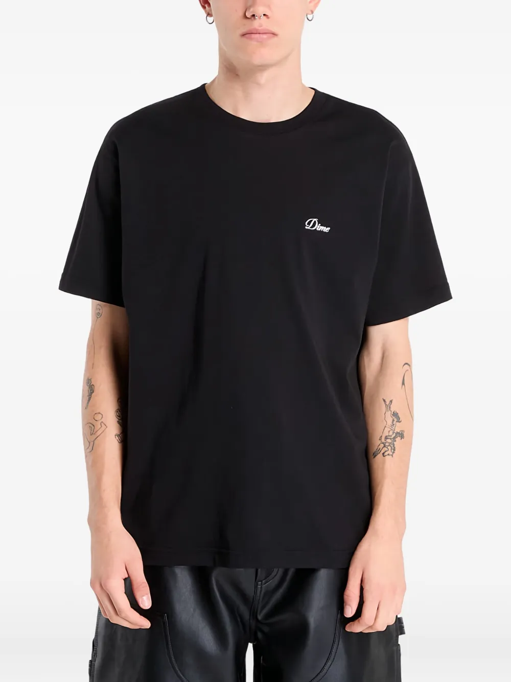 dime Cursive logo T-shirt | Black | Image 1