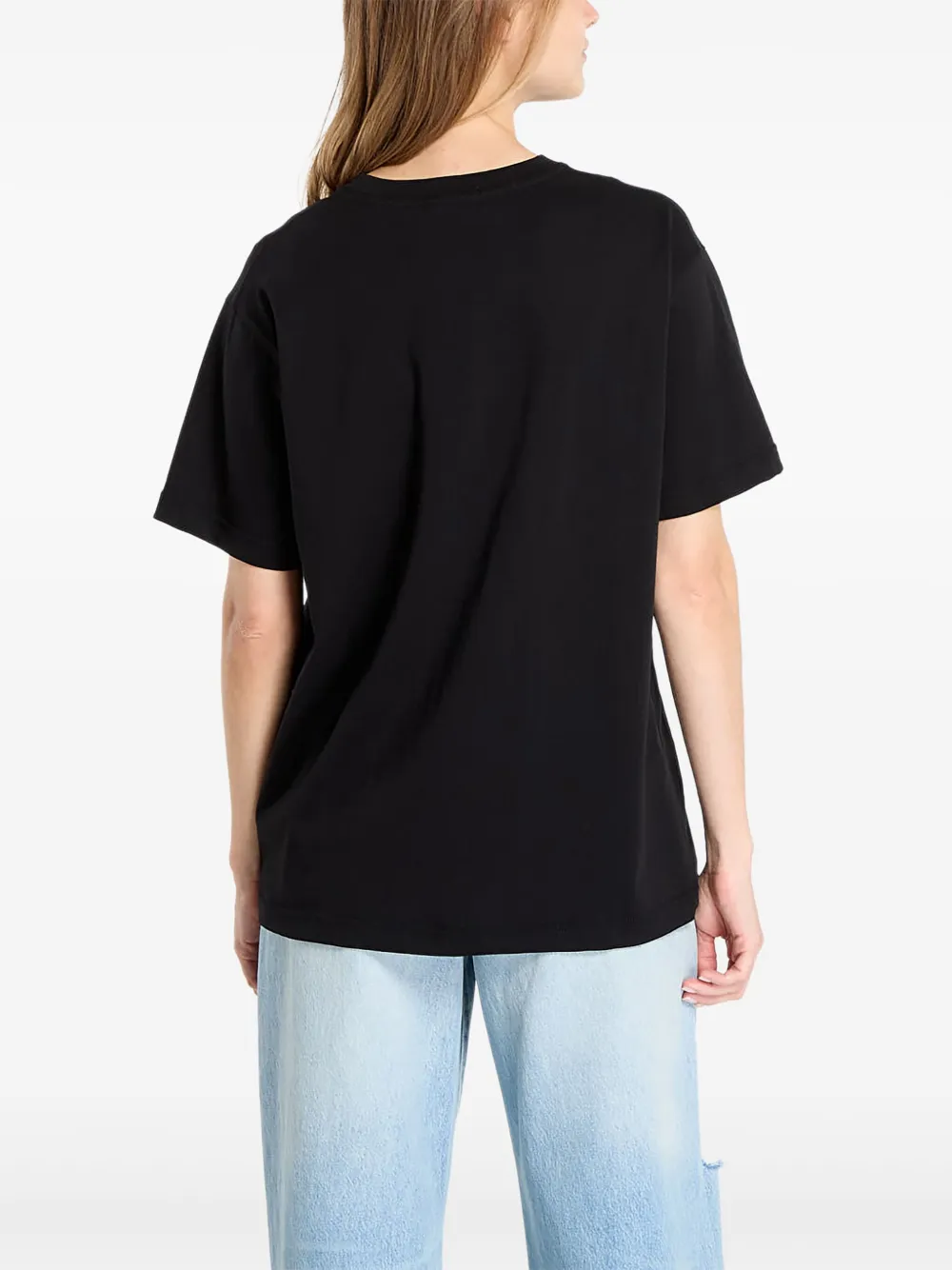 dime Cursive T-shirt met logo Zwart