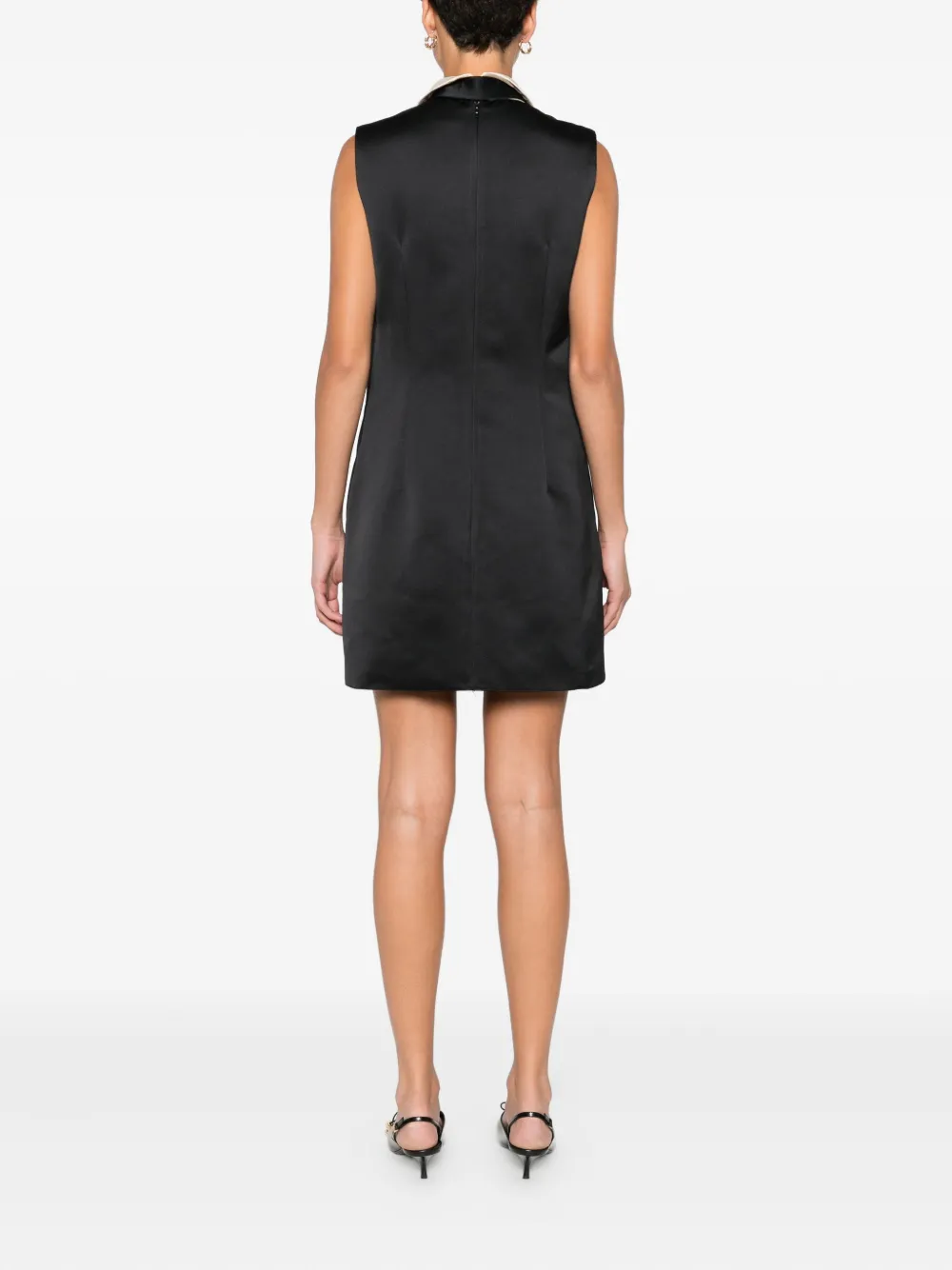 Elisabetta Franchi Point-collar Sleeveless Dress In Black