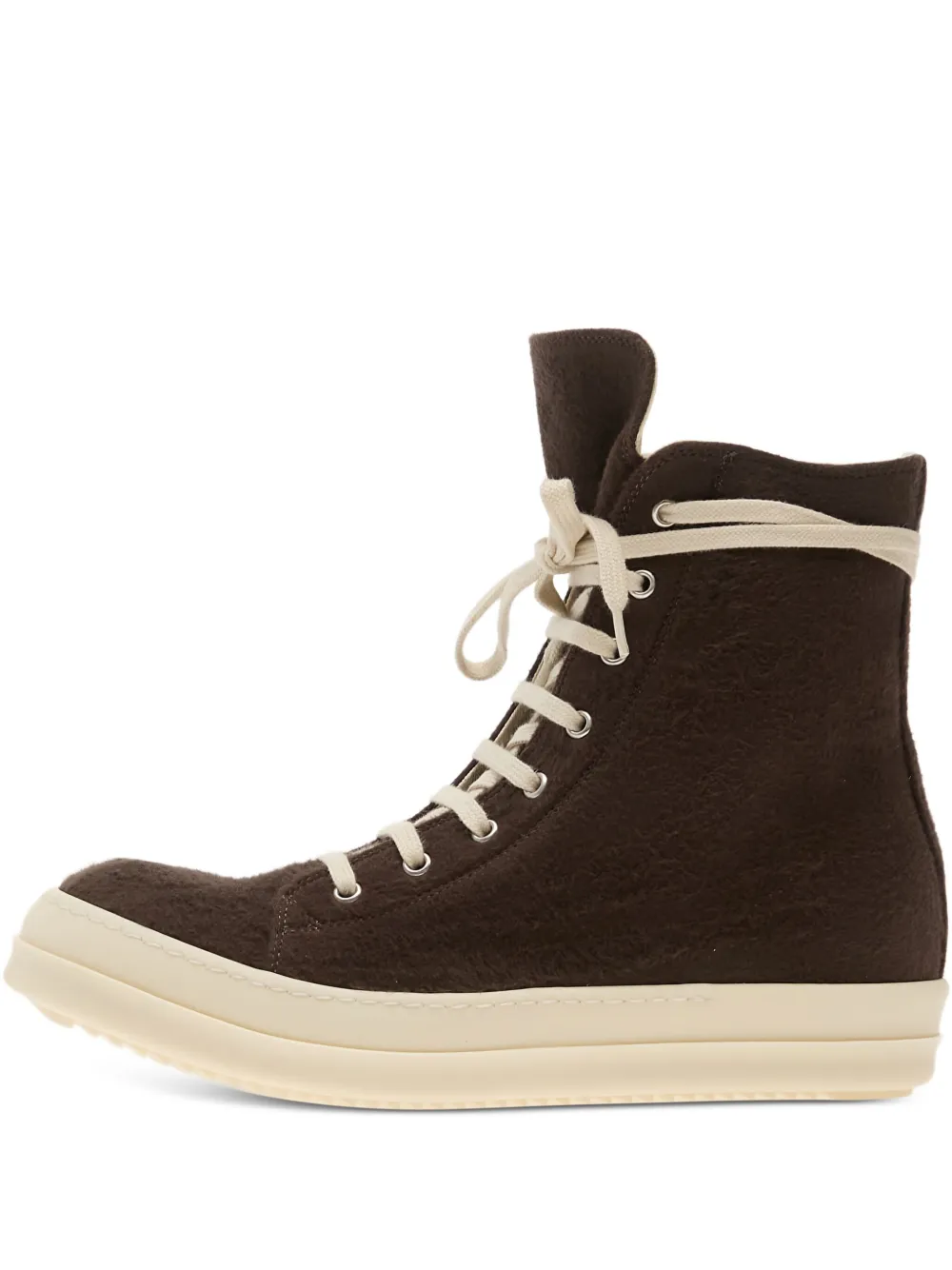 Rick Owens Geobasket lace-up zip sneakers Brown