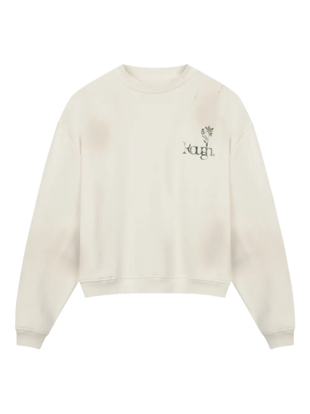 ROUGH. floral-print crew-neck sweatshirt | Neutrals | Image 1