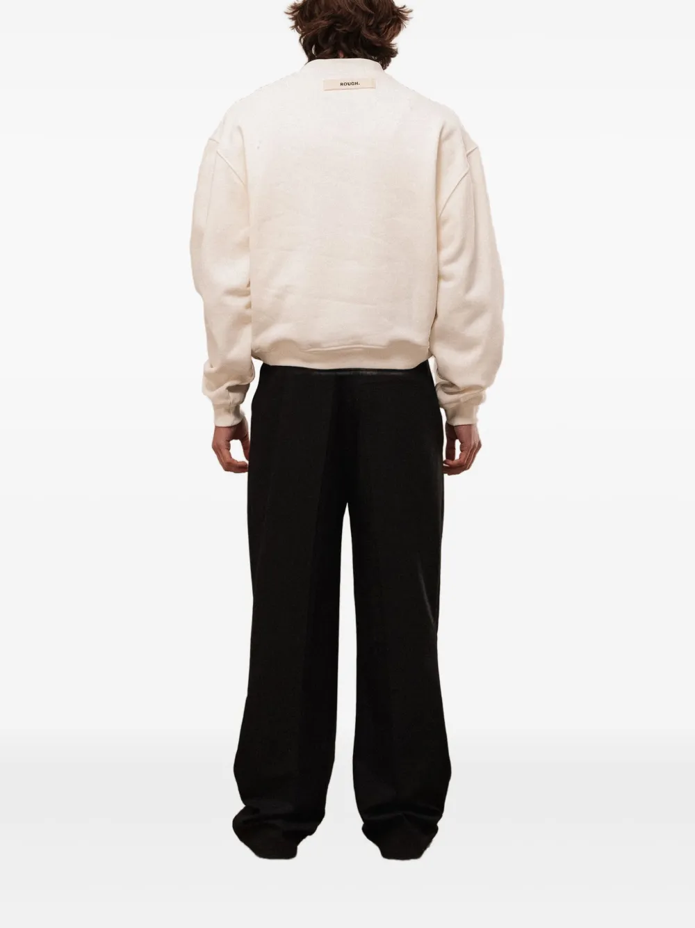 ROUGH. Sweater met bloemenprint en ronde hals Beige