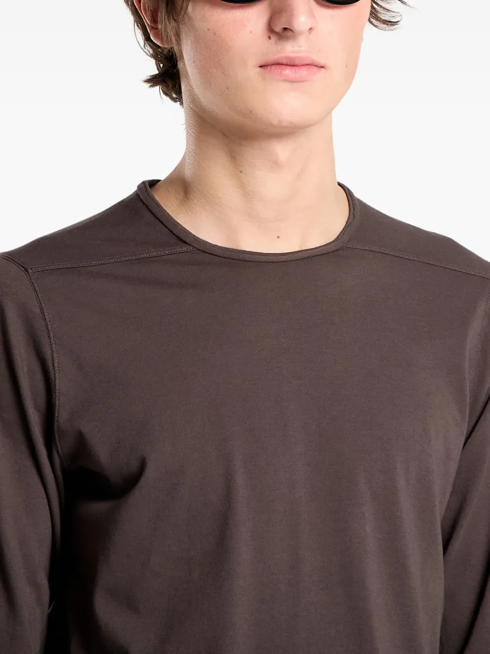 Rick Owens Drkshdw Level Longsleeve T-shirt In Brown