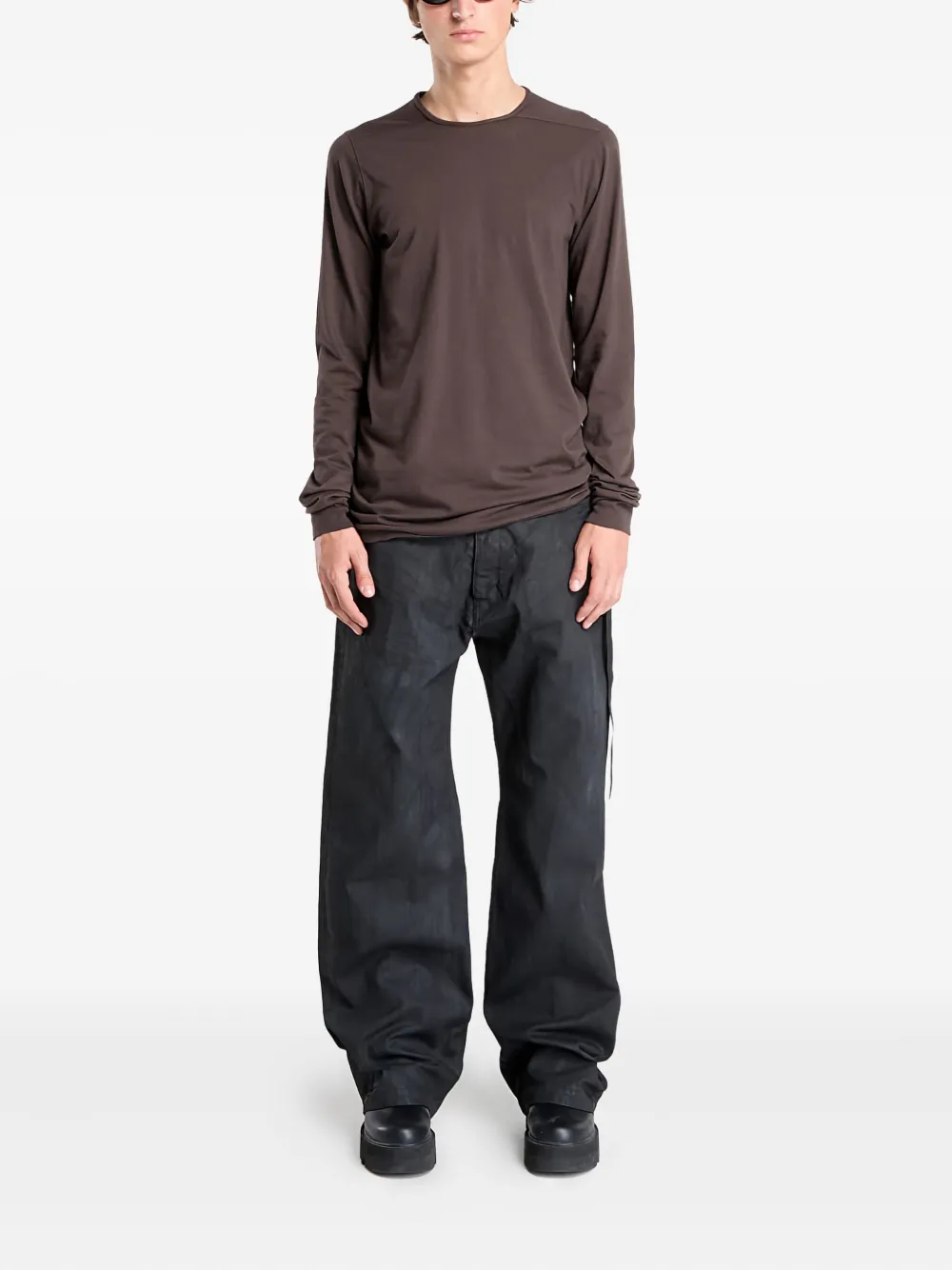 Rick Owens Drkshdw Level Longsleeve T-shirt In Brown