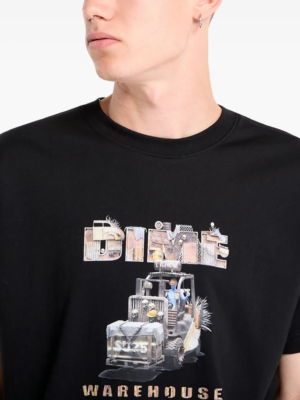 Dime Mad Bry Cotton T-shirt In Black