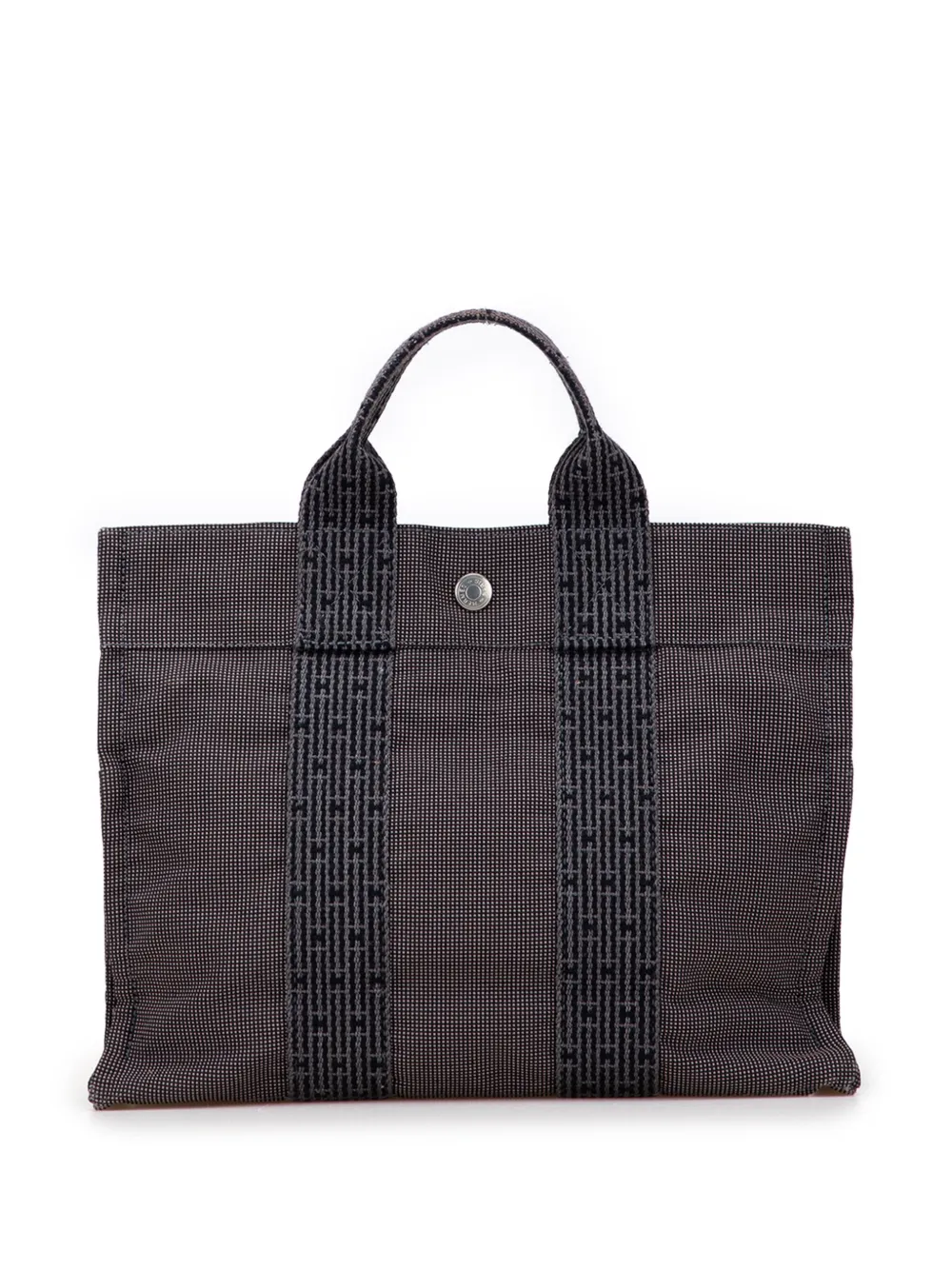 Pre-owned Hermes 1990-2010 Canvas Herline Pm Tote Bag In Gray