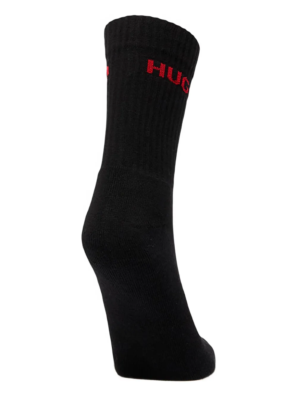 Hugo Boss Logo Rib Socks (pack Of Six) In Black