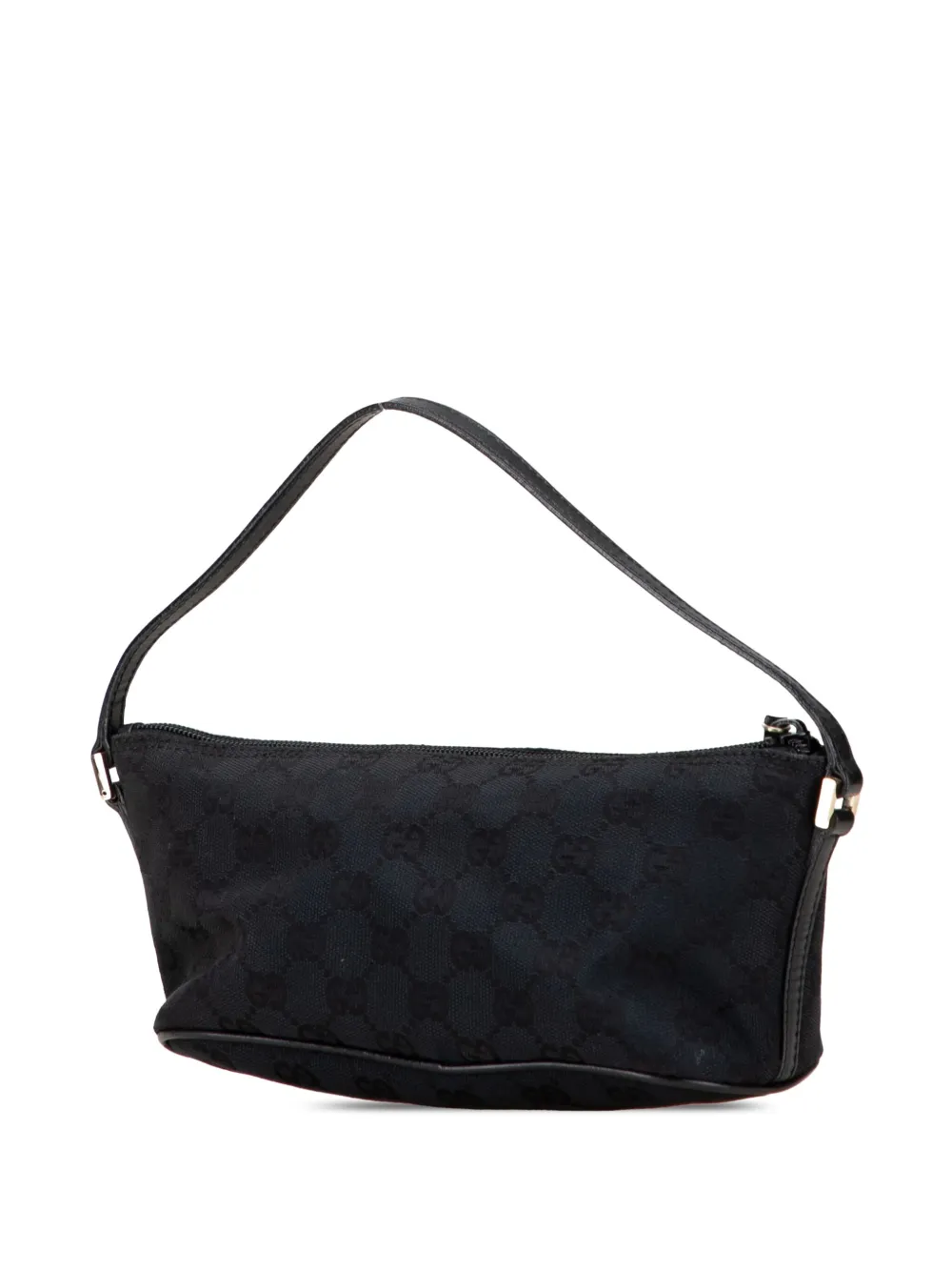 Pre-owned Gucci 2000-2015 Gg Canvas Boat Shoulder Bag In Black