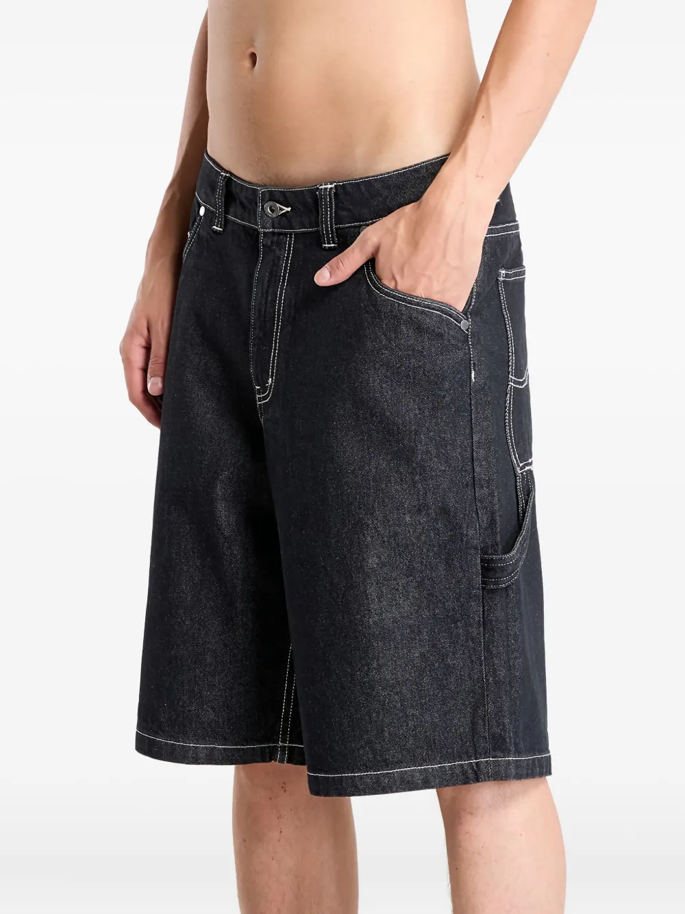 dime Denim cargo shorts Zwart