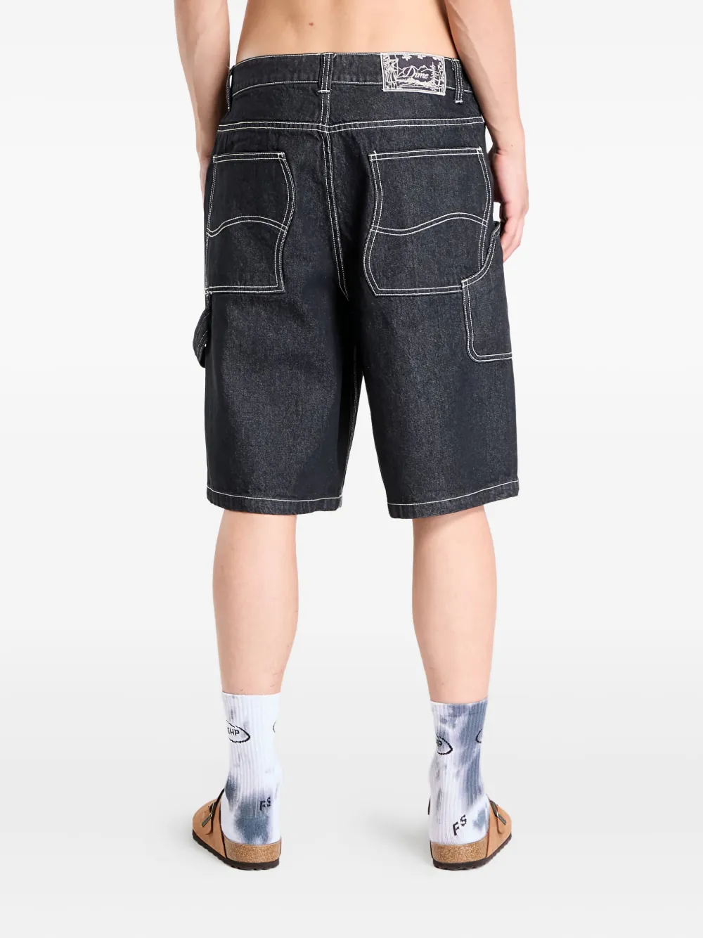 dime Denim cargo shorts Zwart