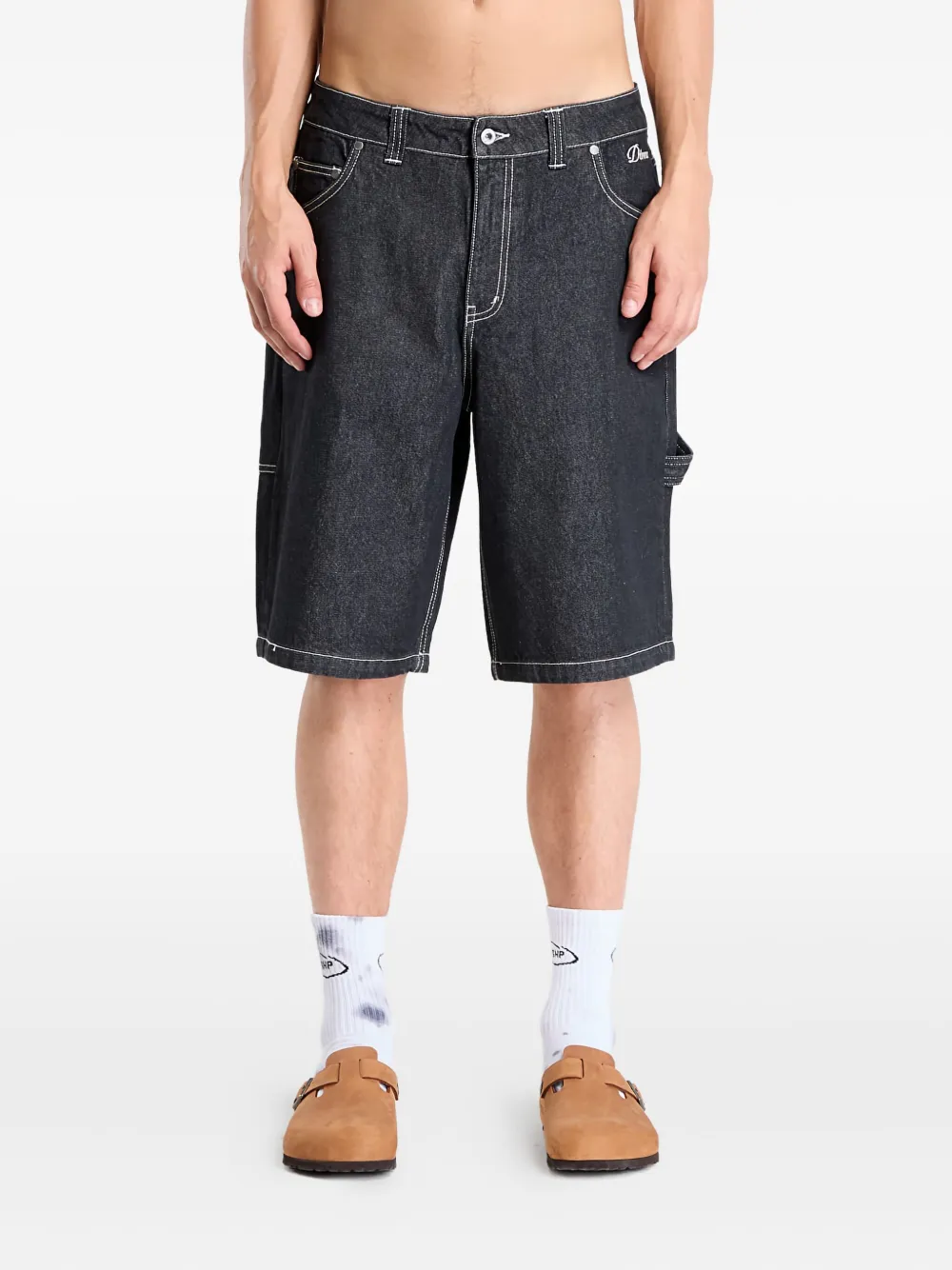 dime denim utility shorts | Black | Image 1