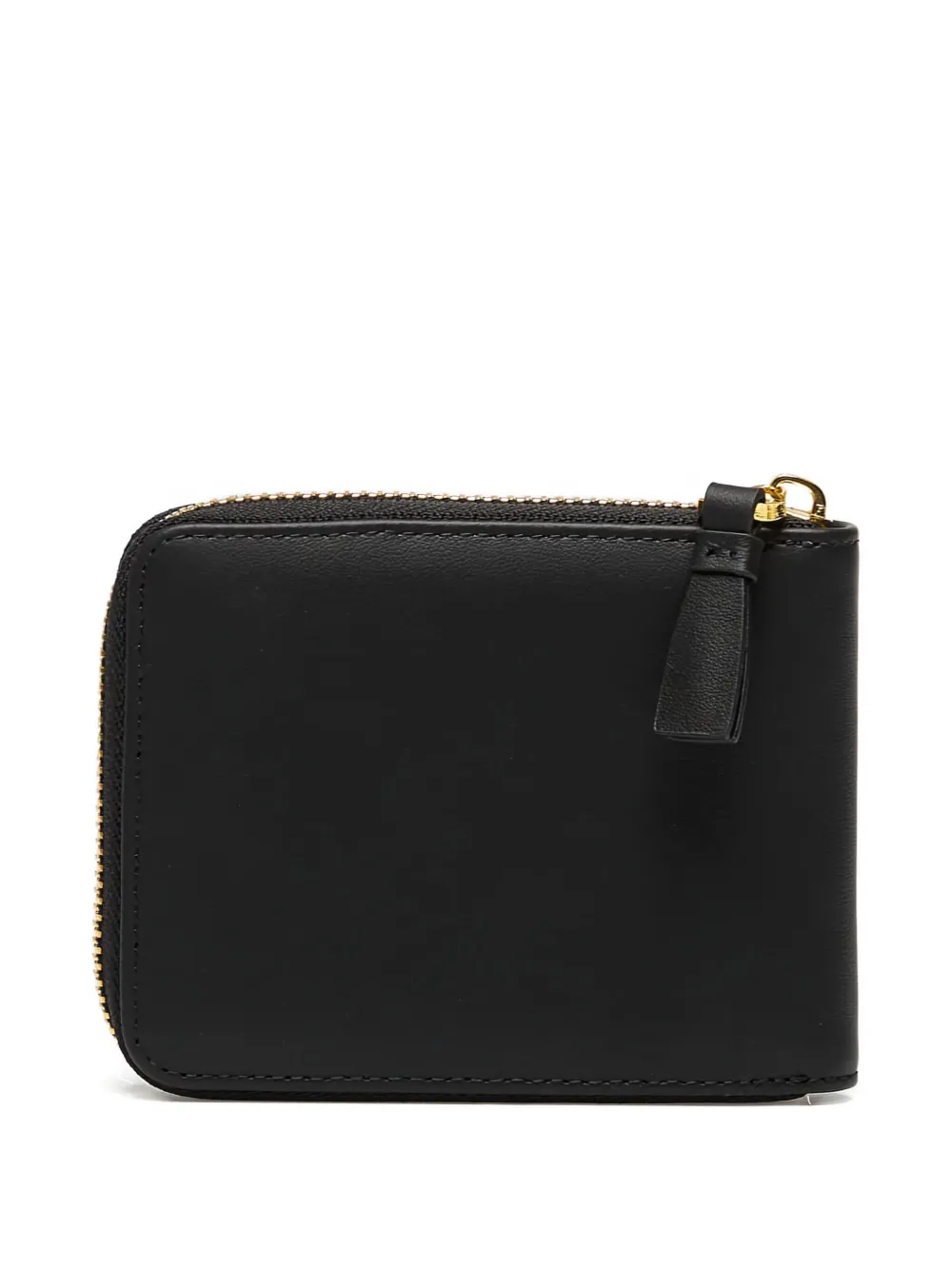 Dime Cursive Zip-around Leather Wallet In Black