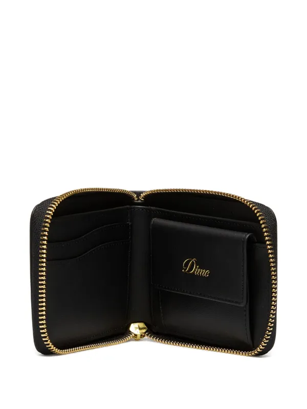 小物 Dime CURSIVE ZIP WALLET Dime Cursive zip-around Leather Wallet | Black | FARFETCH
